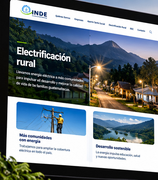 INDE — diseño de sección y presentación de contenido institucional
